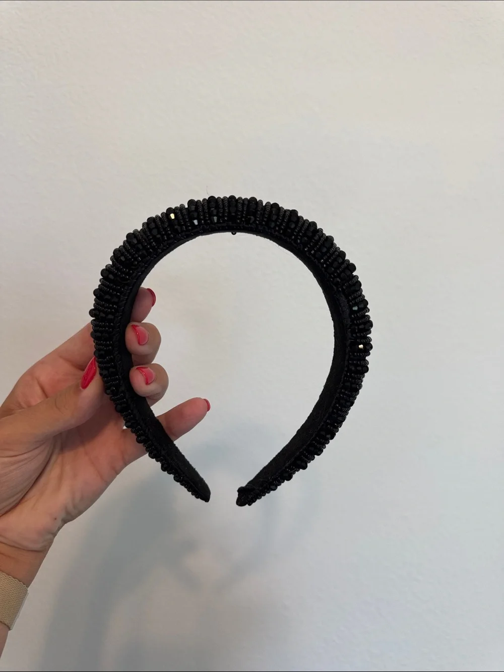 Amazon Black Beaded Padded Headband